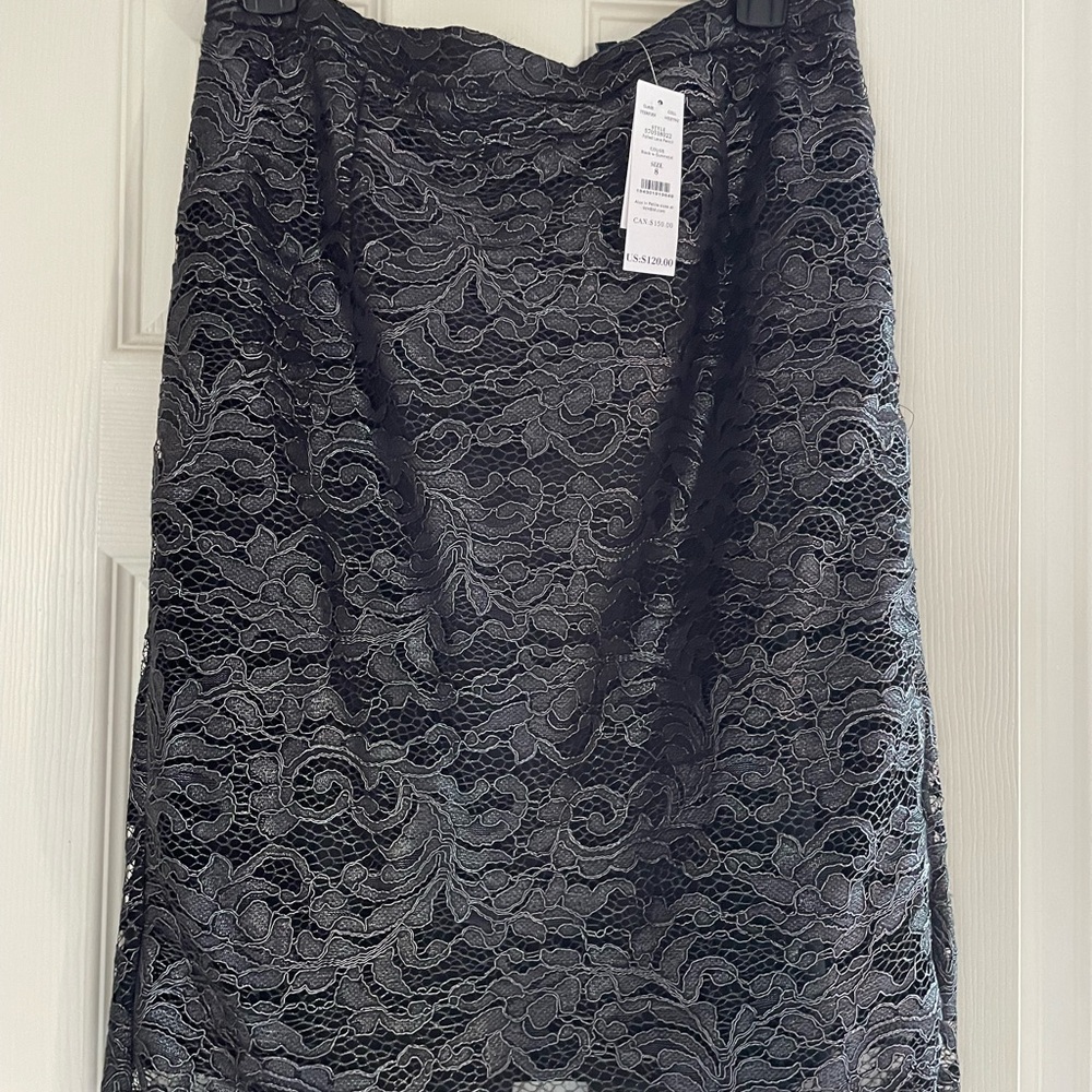 White House Black Market Black Lace Pencil Skirt